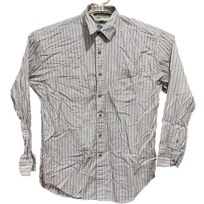 Cambridge Classics Men Button Up Shirt Size M Pink Blue White Stripe 100% Cotton - Image 1 of 4