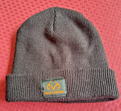 Realtree Gorro Toque Adulto Talla Única Negro Tejido 100% Acrílico Peces Caza Campamento Foto 1 de 4