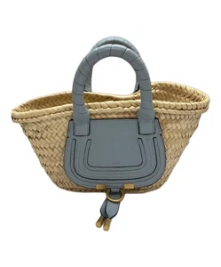 Chloe basket bag Handbag CHC22AS732I32 Raffia Women's Sky blue Auth - Picture 1 of 4