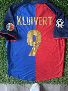 PATRICK KLUIVERT HAND SIGNED BARCELONA 1999/2000 SHIRT + EXACT PROOF - Picture 1 of 2