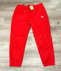 Nike Joggers Mens Size M Medium Red Sportswear Tribute Zip Pocket DA0007 657 NEW - Picture 1 of 13