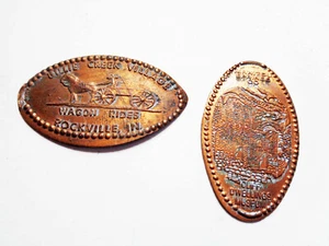 Elongated Pennies (2), Rockville, Ind,-Wagon Rides/Manitou Springs-Cliff Dwellin - Picture 1 of 1