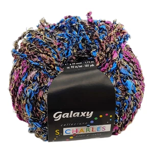 Stacy Charles Galaxy #3 Purple Garn - 50g / 92m Pink Blau Gold - Viskose Acryl - Bild 1 von 4