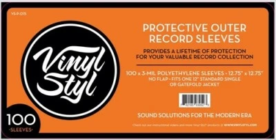 Vinyl Styl® VS-P-015 12 Inch Vinyl Record Outer Sleeve Polyethylene - 100 Count