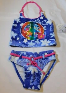 Lisabelle Swimwear Girl's Youth Bikini Tankini 2 piece bathing suit 46208 Blue - Picture 1 of 4