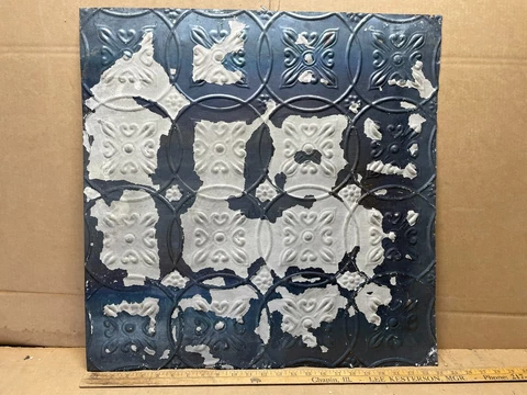 1pc 24" x 24" Full Piece Antique Ceiling Tin Vintage Reclaimed Salvage Art Craft Cover