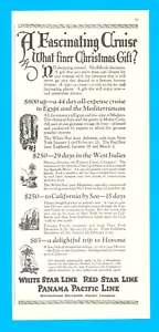1926 WHITE STAR LINE cruise ship antique PRINT AD Panama vacation travel Red - Picture 1 of 3