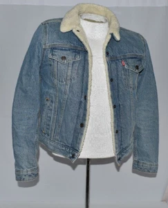 Vintage Levis Strauss & Co Womans Orginal Sherpa Denim Jacket Size Small - Picture 1 of 9