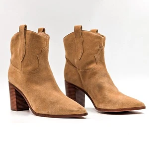 Schutz Mujeres South Sand Gamuza Western Vaquero Punta Botines Talla 10 - Imagen 1 de 10