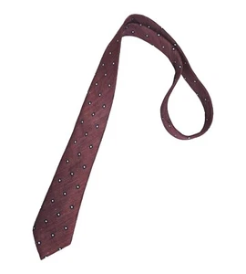 CANALI 1934 Current Burgundy Geometric Silk Blend LUXURY Slim Tie ITALY - Picture 1 of 4