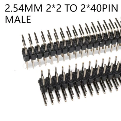 2*2 to 2*40Pin Male Header Pin Right Angle Double Row Strip PCB Connector 2.54mm - Image 1 of 4
