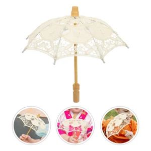 Lace Umbrella Child White Parasol Small for Kids Bridal Craft Flower - Zdjęcie 1 z 12