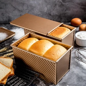 Non-Stick Loaf Pan with Lid Kitcen Rectangle Baking Bread Mold DIY Bakeware - Picture 1 of 9
