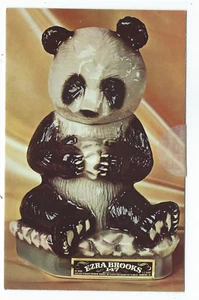 Giant Panda Ezra Brooks Bourbon Whiskey Figural Bottle Decanter Postcard - Picture 1 of 2