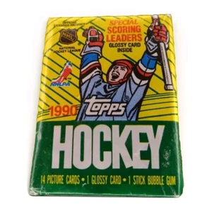 1990 One Pack NHL Hockey Topps Trading 14 Picture Cards 1 Glossy 1 Gum Collect! - Picture 1 of 4