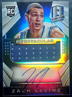 ZACH LAVINE 2014-15 SPECTRA SPECTACULAR SILVER AUTO #SS-ZLV ROOKIE 075/149 RPA - Image 1 of 2