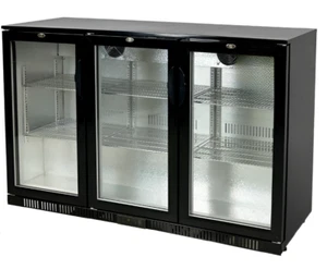 NSF 55" 3 Door Back Bar Cooler Counter Height Beer Refrigerator with LED - Picture 1 of 9