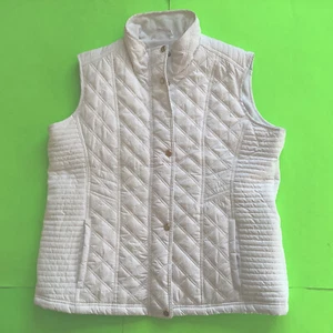 New WEATHERPROOF Women’s Vest Sleeveless Full Zip Size X-LARGE White w/Gold - Picture 1 of 12