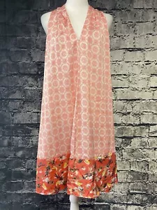 Peter Som Womens Dress Large Sleeveless Pink Geometric Print Knee Length Relax - Picture 1 of 10