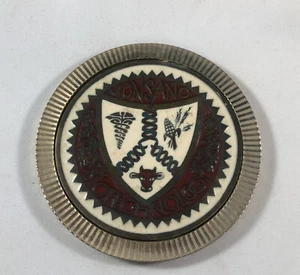 Brass Monsanto Coaster or Paperweight Biotechnology Vintage Logo - Picture 1 of 4
