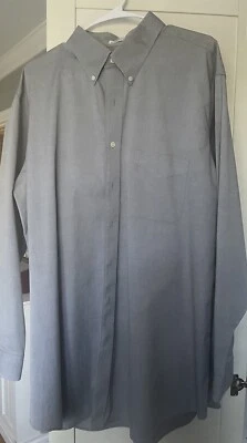 Camisa Paul Fredrick Para Hombre Gris Abotonada Manga Larga Todo Algodón Talla XL (18-36) Foto 1 de 4