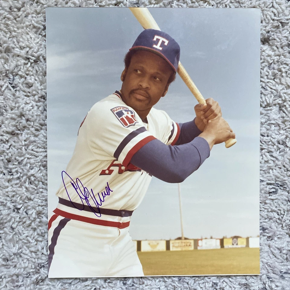 Foto autografiada firmada por Al Oliver de 8x10 Texas Rangers Foto 1 de 1