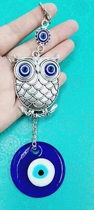 Evil Eye Hanging For Home Entrance Door Lucky Owl Nazar Battu Protection Charm - Picture 1 of 4