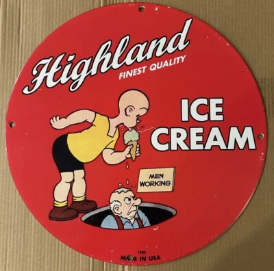 Letrero de lácteos de helado Highland Foto 1 de 4