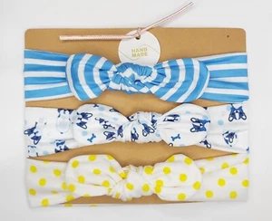 3pcs White Blue Headband Bowknot Elastic Hairband Toddler Floral * UK - Picture 1 of 29