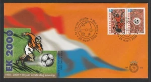 NETHERLAND - 2000 European FOOTBALL Championship pair VF Used on FDC - Picture 1 of 1