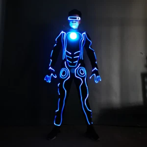Marvel Iron Man Cosplay Armor Blue LED Light Jumpsuits Stage Show Props Costume - Picture 1 of 6