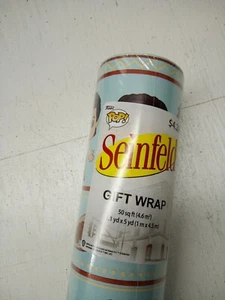 Seinfeld Christmas Funko Pop Gift Wrapping Paper 50 Sq Ft Roll New Festivus - Picture 1 of 5