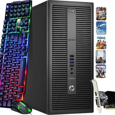 HP G2 MT Gaming Desktop PC Intel i7 32GB SSD NVIDIA GTX 1050Ti Wi-Fi Windows 11 - Image 1 of 4