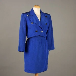Yves Saint Laurent Completo Blu Elettrico Vintage Taglia S/M - Foto 1 di 9