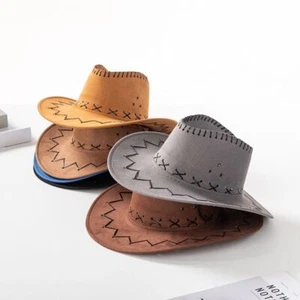 Cowboy Hat For Women Men Outdoor Sunshade Hat Large Brim with Chin Strap Hat - Picture 1 of 23