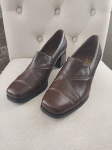 Franco Sarto L-Roxy Block Heel Size 6.5 Black Leather - Picture 1 of 8