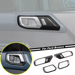 Carbon Fiber 4PCS Inner Door Handle Bowl Cover Trim For Ford Bronco 2023-2025 - Bild 1 von 10