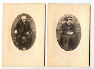 Couple personnes âgées femme & homme - 2 photo ancienne sur carton - deb. XXe s. - Picture 1 of 1