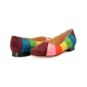 Ballet Flats Charlotte Olympia Girls "INCY PRISCILLA" Multi-Color Suede Shoes - Picture 1 of 8