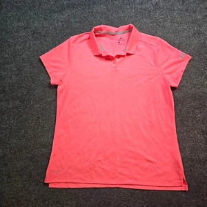 Nike Golf Top Damen XL Pink Neon Stretch Dri Fit Kurzarm Performance Freizeit - Bild 1 von 9