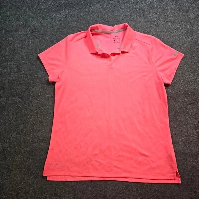 Camiseta de golf Nike para mujer XL rosa neón elástica Dri Fit manga corta rendimiento informal Foto 1 de 4