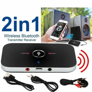 2-IN-1 Bluetooth Receiver & Transmitter Wireless reciever RCA to 3.5mm Aux - Picture 1 of 12