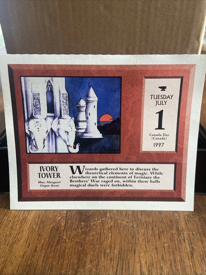 Ivory Tower MTG 1997 Magic desk calendar page July 1 Birthday - Image 1 of 1