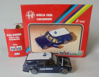 Alfa Romeo Giulia Fam Carabinieri Polistil CE15 Escala 1/43 Diecast Metal 1977 Foto 1 de 4