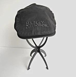 Genuine Harley Davidson Flat Cap Hat Newsboy Cabbie Cotton Black Sz M - Picture 1 of 7