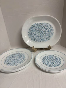 Corelle Blue Heather Set of 4 Dinner Plates, 1 Serving Platter & 3 Salad Plates - Picture 1 of 11