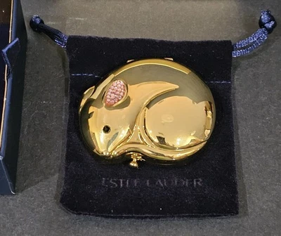 New Estee Lauder Year Of The Rat Pressed Powder Compact #06 Transparent Engraved - Image 1 of 4