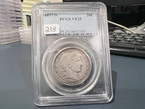1897-S Barber Half Dollar PCGS VF 25 KEY DATE (DIX) - Picture 1 of 2