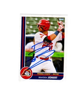 Brayden Jobert 2025 Peoria Chiefs signed autograph baseball card b - Picture 1 of 2