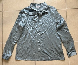 Camicia DaisySilk taglia XL blu foschia cravatta perla davanti grado 6A seta gelso bottoni - Foto 1 di 13